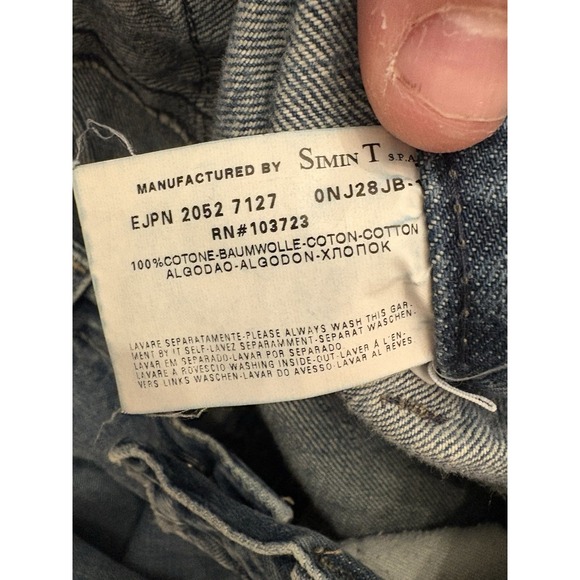 Emporio Armani Men's 36x32 Blue Denim Graffiti Baggy Jeans - Picture 10 of 11